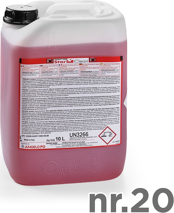 DÉTERGENT STARCLEANFM - 20 BIDONS DE 10 LT - POUR FOURS BX ET FM (PALETTE)