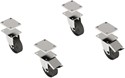 4 ROULETTES PIVOTANTES SUR PLAQUE INOX AISI 304