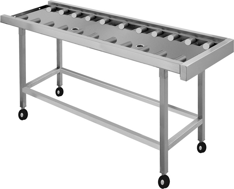 TABLE LINÉAIRE À ROULEAUX SUR ROUES