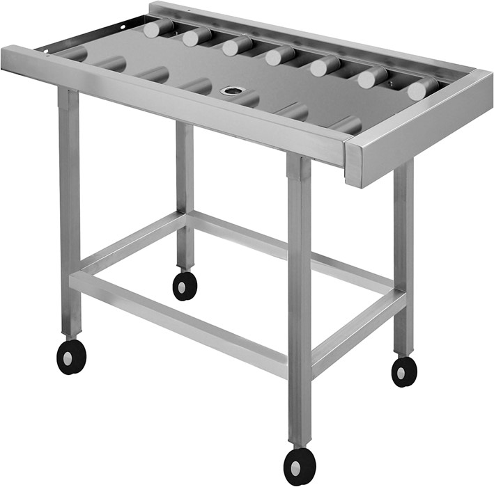 TABLE LINÉAIRE À ROULEAUX SUR ROUES