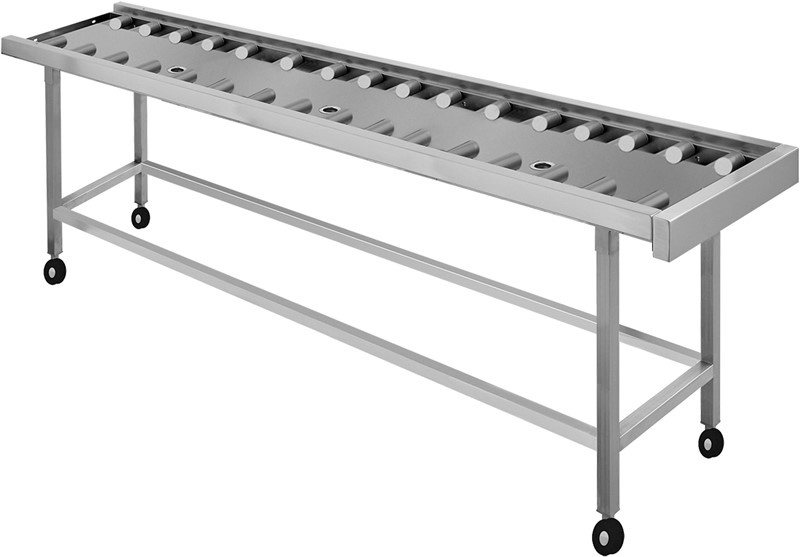 TABLE LINÉAIRE À ROULEAUX SUR ROUES
