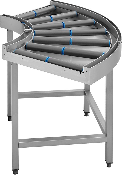 TABLE À ROULEAUX COURBE 90°