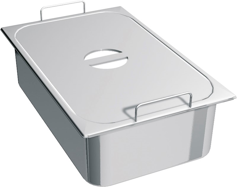 BAC GASTRO INOX AVEC COUVERCLE ET POIGNÉES, G.N 1/3