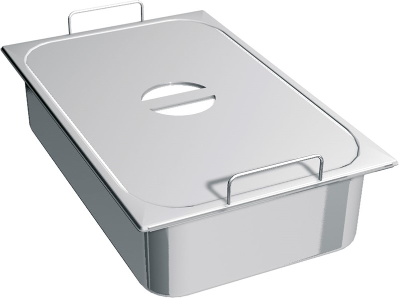 BAC GASTRO INOX AVEC COUVERCLE ET POIGNÉES, GN 1/2