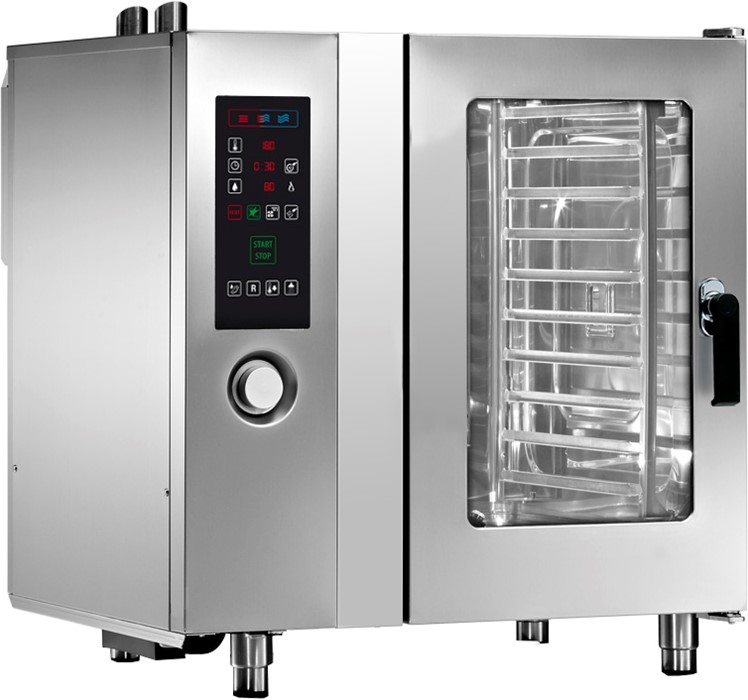 FOUR MIXTE ÉLECTRIQUE MULTI-FONCTION PLUS 10 GN1/1 PORTE AVEC OUVERTURE A DROITE PORTE AVEC OUVERTURE A DROITE