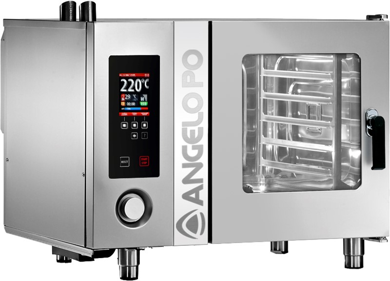 FOUR MIXTE MULTIFONCTIONS TOP 6 X GN 1/1 ÉLECTRIQUE AVEC OUVERTURE DE LA PORTE À DROITE