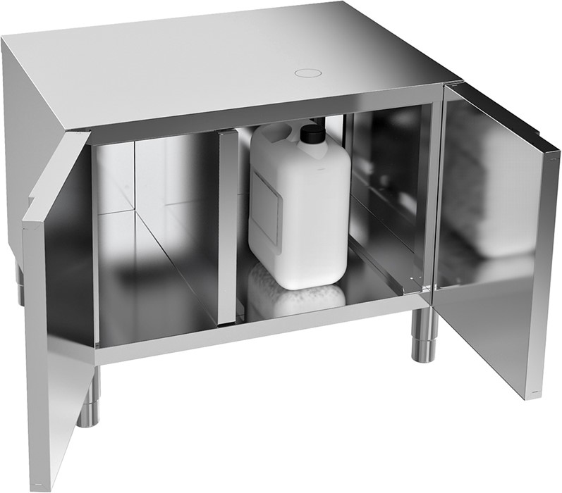 SOUBASSEMENT FERMÉ AVEC PORTES POUR FOURS ACT.O GN 1/1 CUISSON VOLAILLE - 2 BIDONS À GRAISSES INCLUS