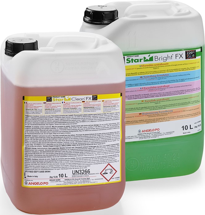 KIT DE DÉMARRAGE - DÉTERGENT ET PRODUIT DE RINÇAGE - 1 BIDON 10LT STARCLEANFX + 1 BIDON 10LT STARBRIGHTFX